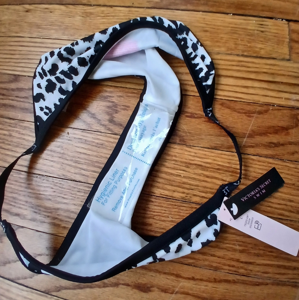 NWT❤️. Victoria's Secret Swim Black & White Leopard Print Bikini Bottom❤️ - Picture 6 of 8